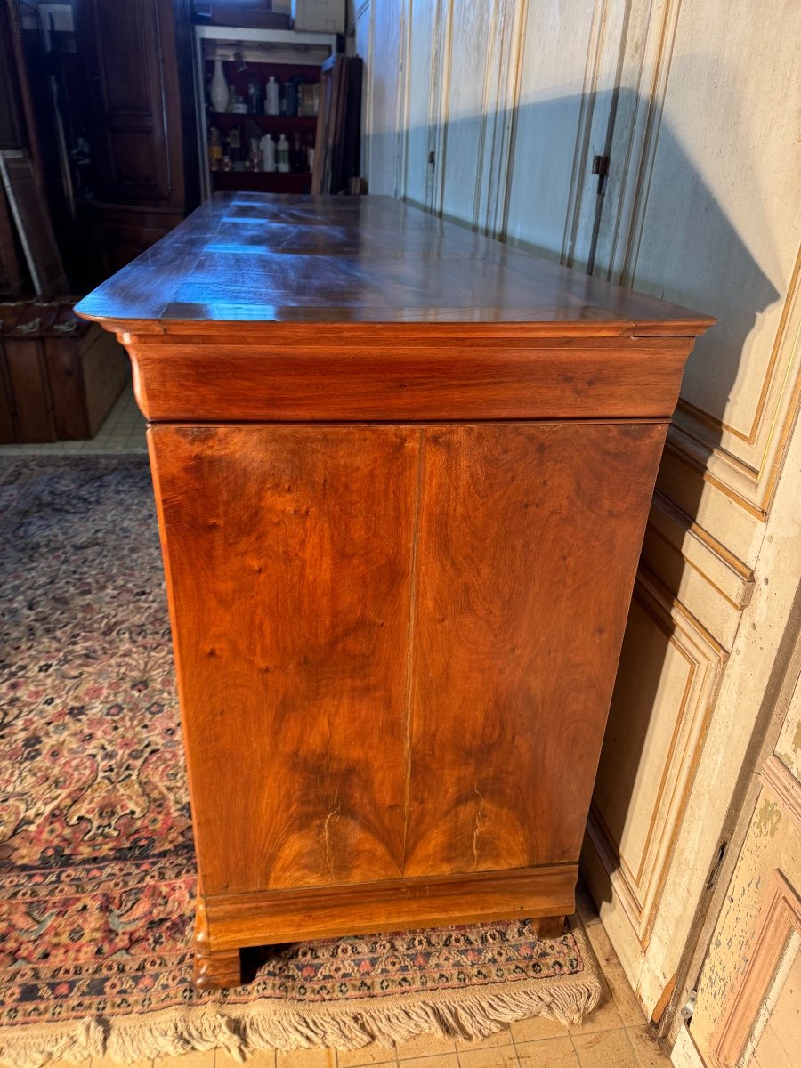 Large Louis Philippe Sideboard With Doucine In Blond Walnut -photo-2