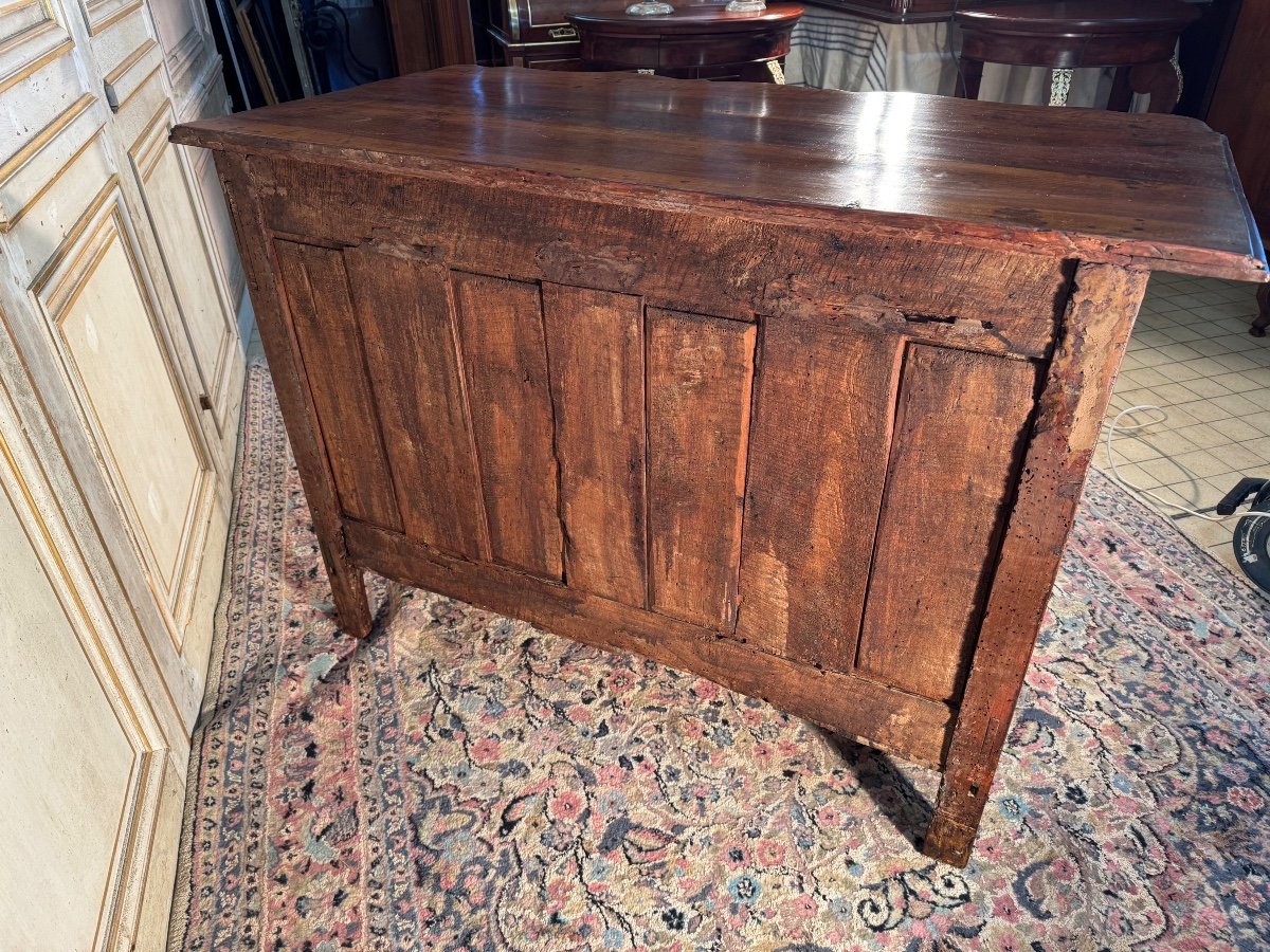 Commode Louis XV Arbalète En Noyer 18 Eme Siècle -photo-6