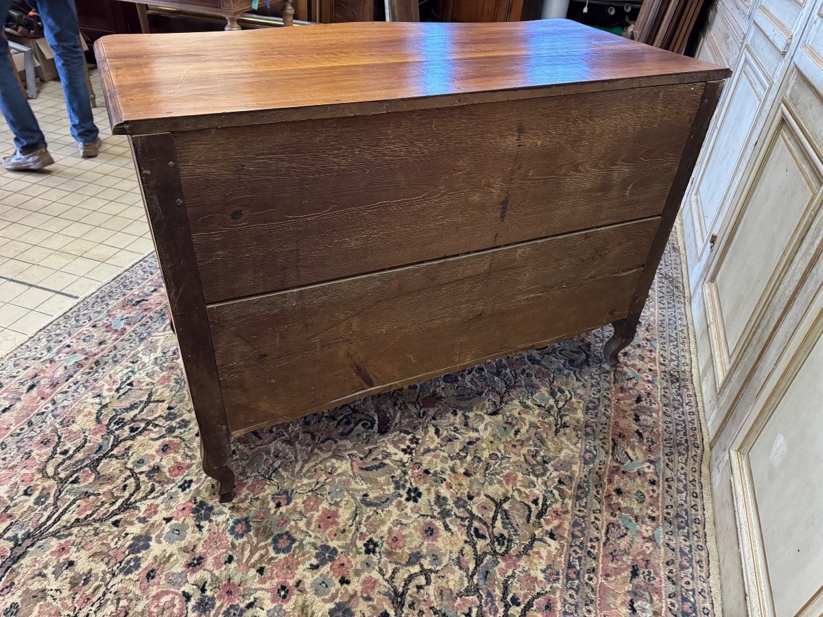 Commode Louis XV  Galbée En Noyer Blond 18 Eme Siècle -photo-5