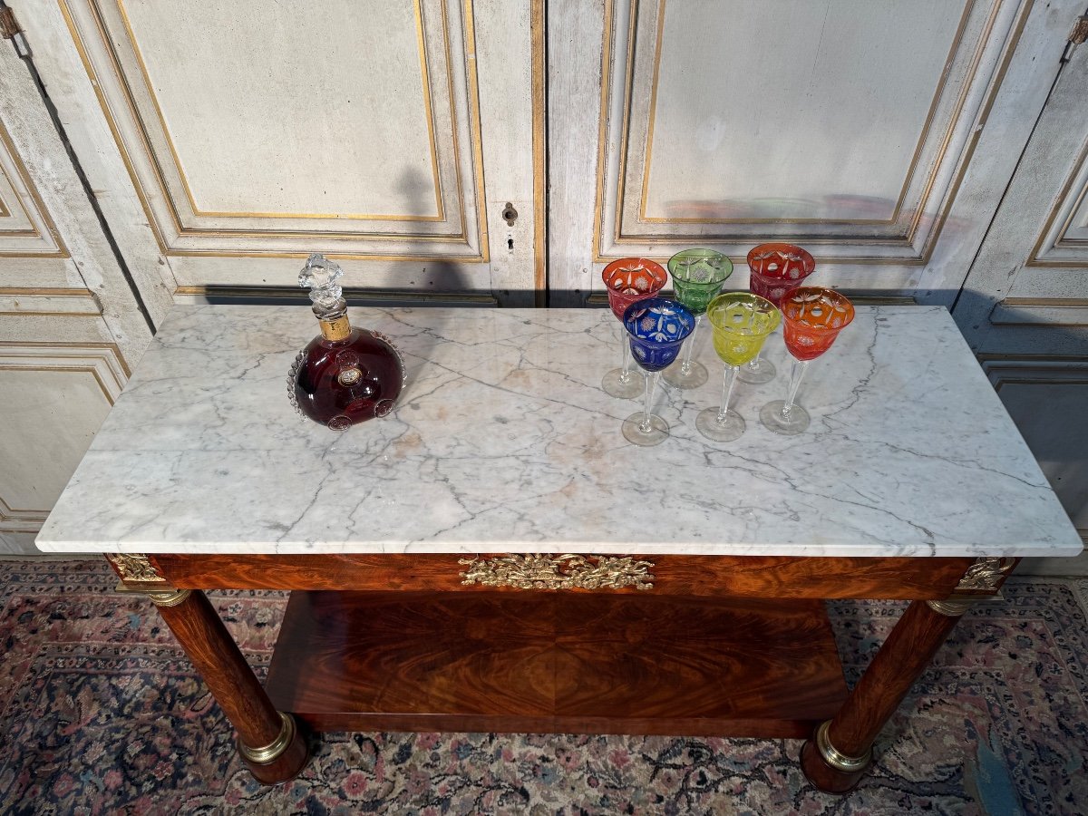 Napoleon 1st Console In Mahogany And Bronzes, Early 19th Century -photo-4