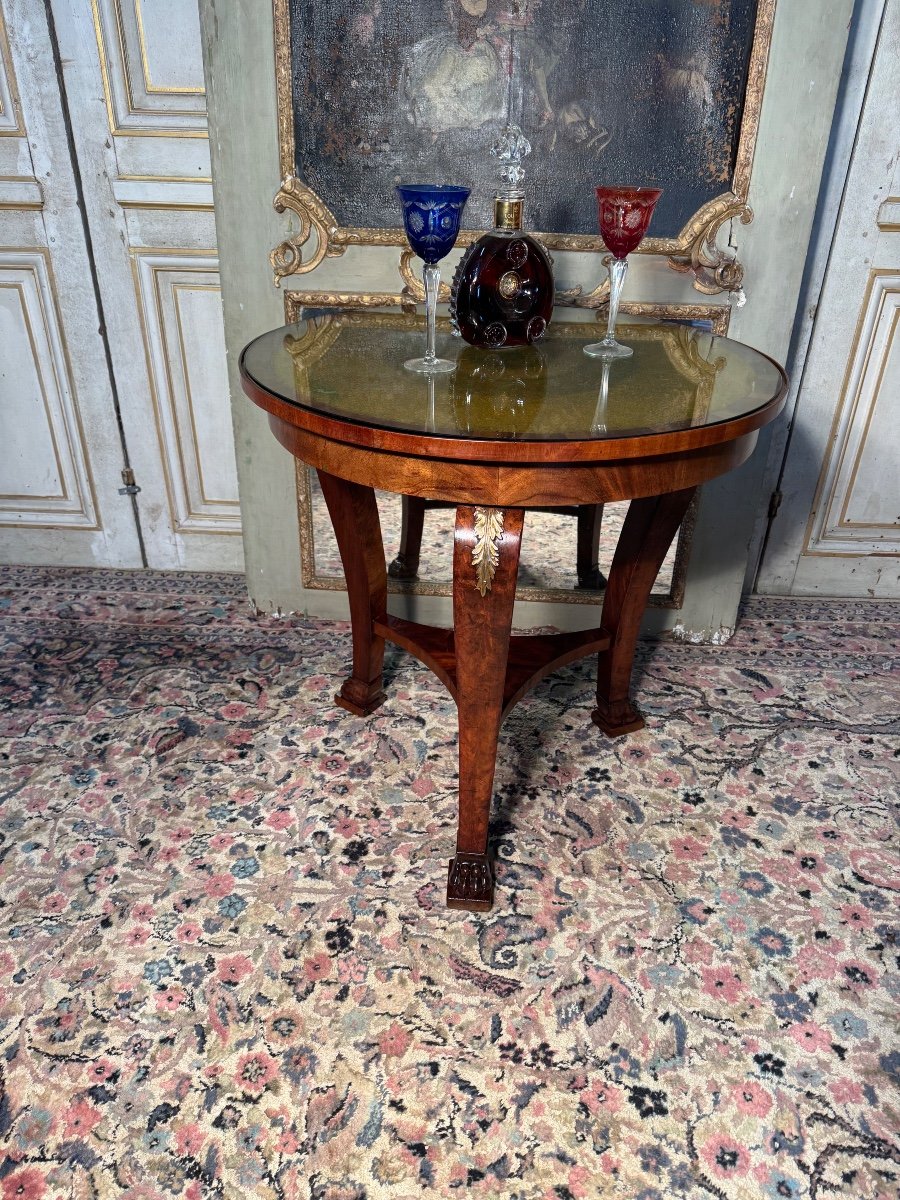 Empire Pedestal Table Early 19th Century In Mahogany -photo-2