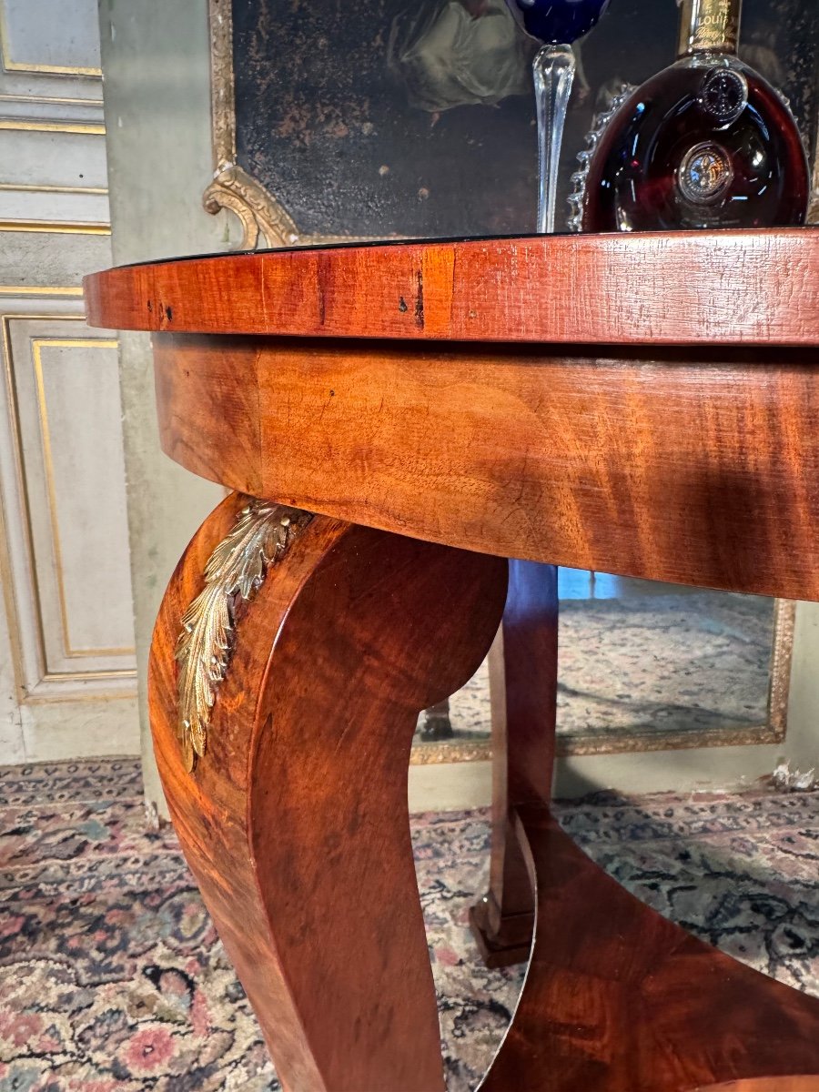 Empire Pedestal Table Early 19th Century In Mahogany -photo-1