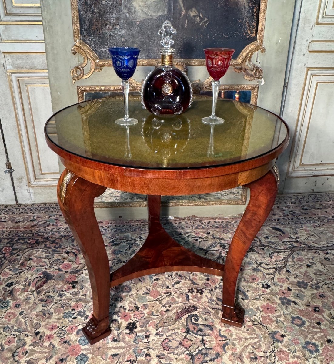 Empire Pedestal Table Early 19th Century In Mahogany 