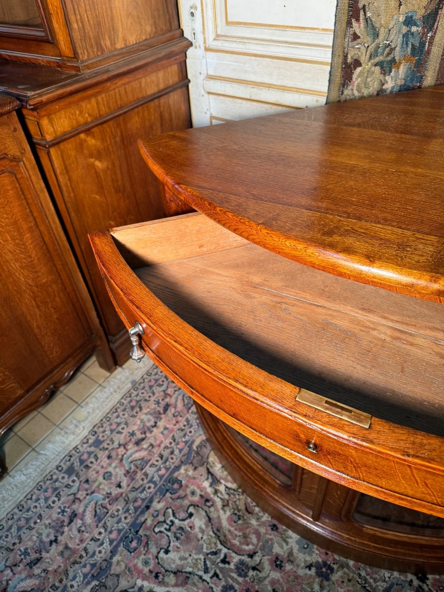 Pair Of 19th Century Oak Glazed Corner Cupboards -photo-3