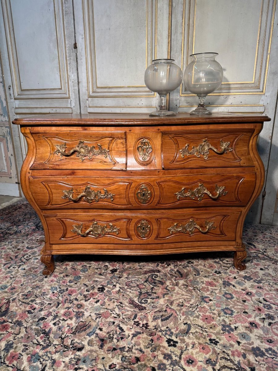 Commode Tombeau Louis XV En Merisier 18 Eme -photo-2