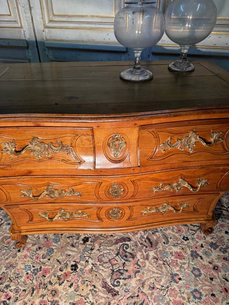 Commode Tombeau Louis XV En Merisier 18 Eme -photo-2