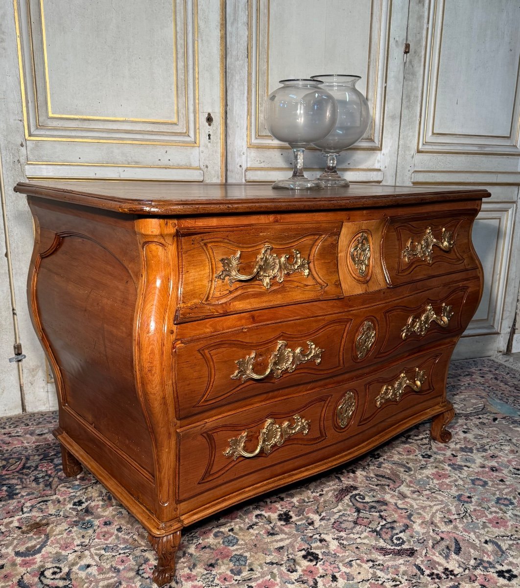 Commode Tombeau Louis XV En Merisier 18 Eme 