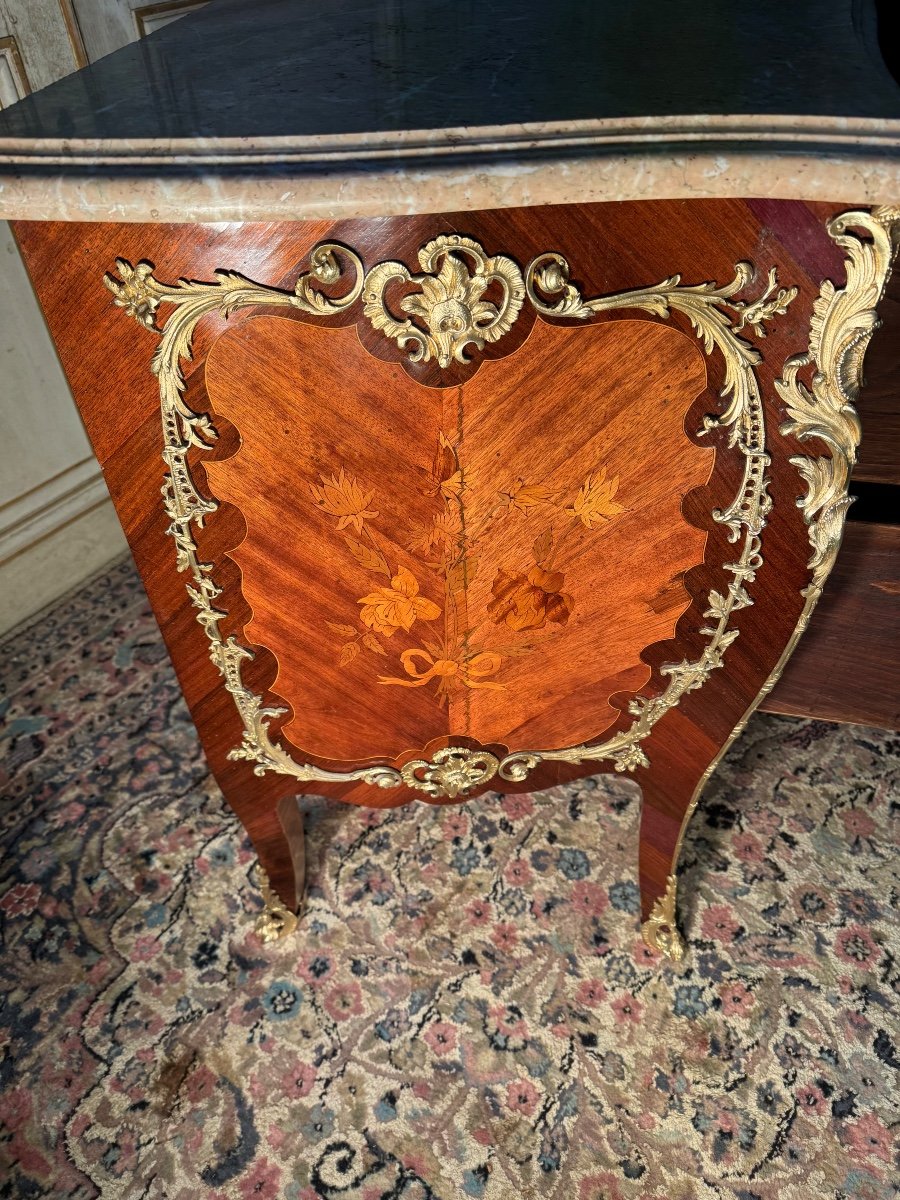 Louis XV Style Chest Of Drawers With Chinese Decor And Fine Bronzes-photo-6