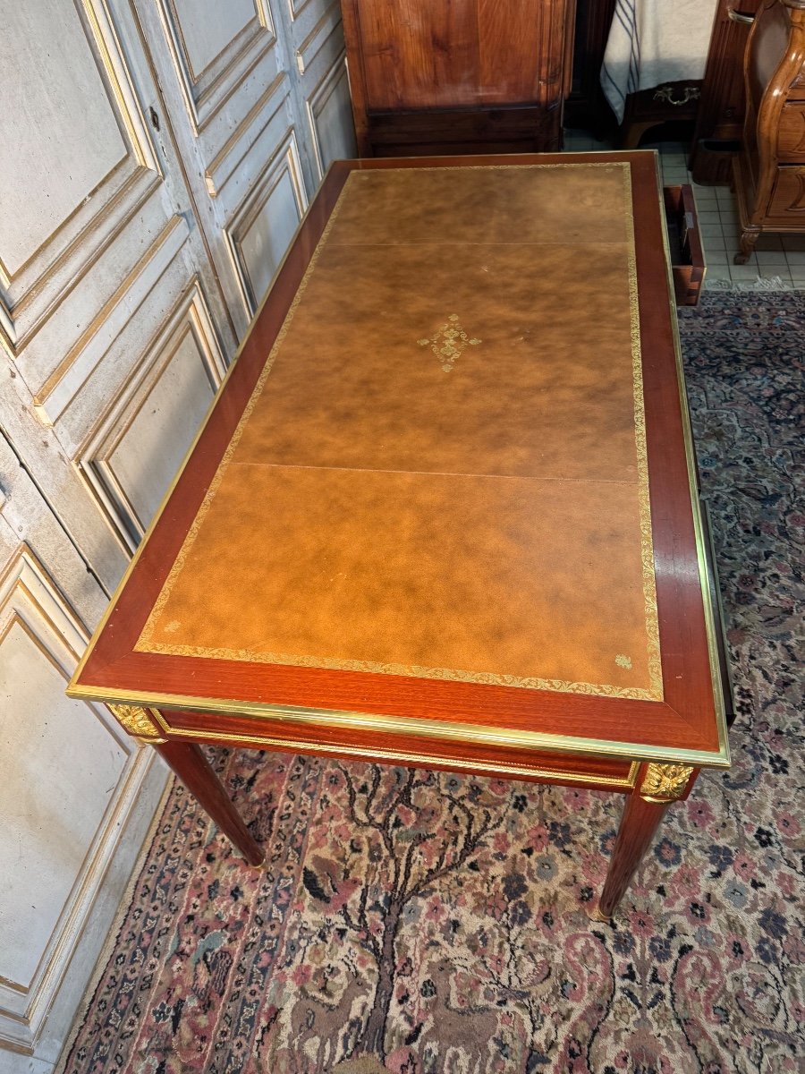 Grand Bureau Plat De Style Louis XVI Fin Du 19 Eme -photo-1