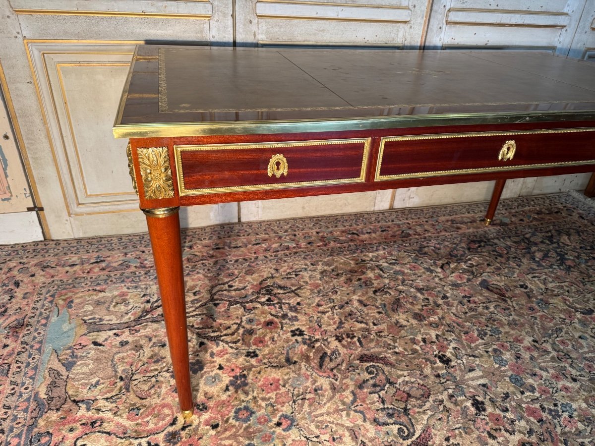 Grand Bureau Plat De Style Louis XVI Fin Du 19 Eme -photo-3