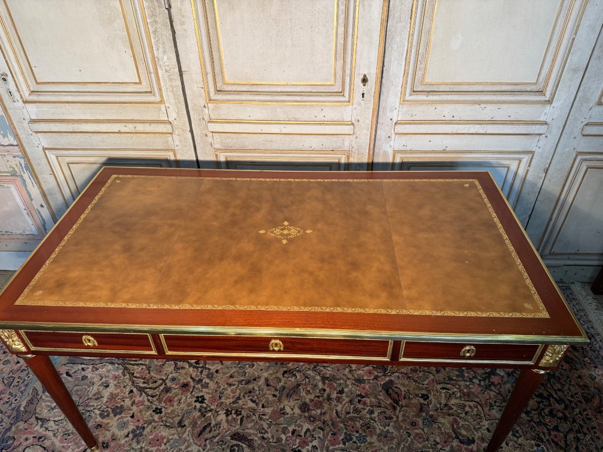 Grand Bureau Plat De Style Louis XVI Fin Du 19 Eme -photo-4