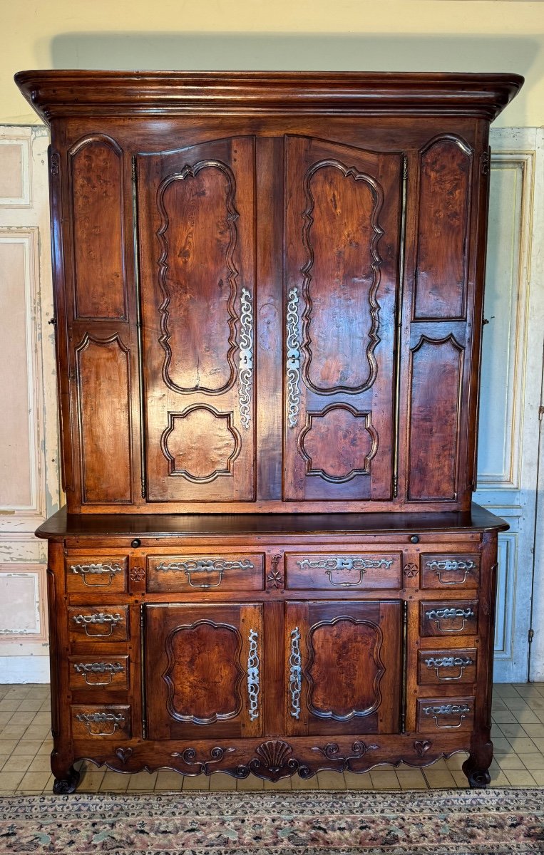 2-body Louis XV Chateau Buffet With Doors On The Sides 18th Century 