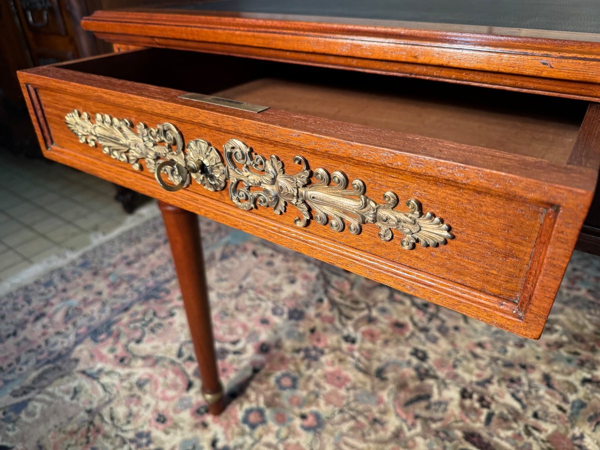 Small Napoleon 3 Mahogany And Bronze Desk On All Sides -photo-3