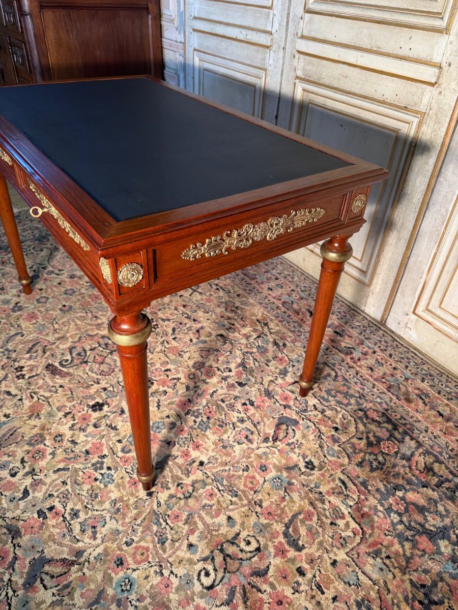 Small Napoleon 3 Mahogany And Bronze Desk On All Sides -photo-1