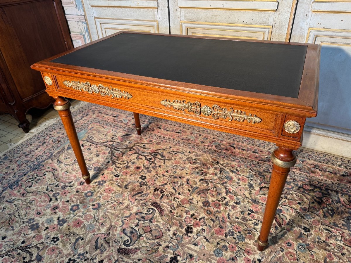 Small Napoleon 3 Mahogany And Bronze Desk On All Sides -photo-3