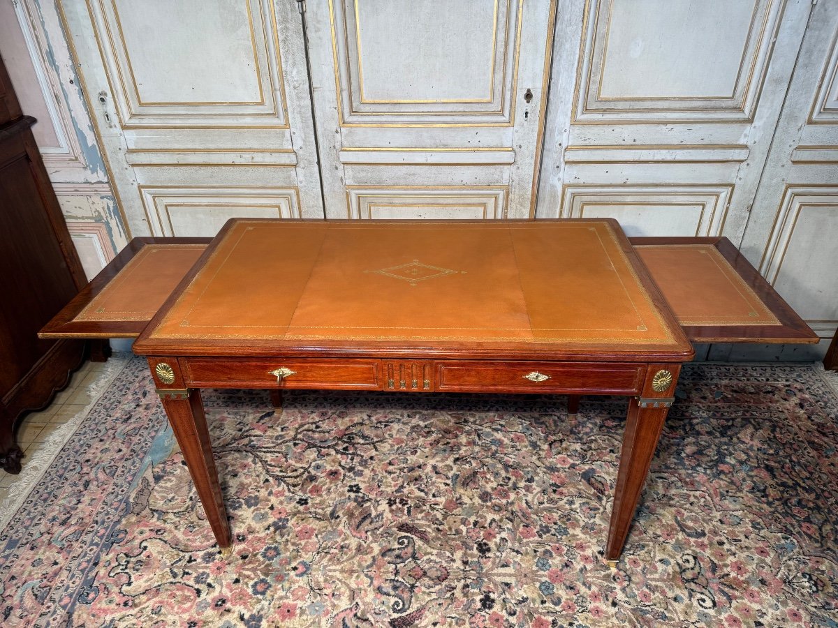 Louis XVI Style Desk In Mahogany And Bronzes -photo-3