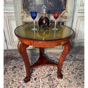 Empire Pedestal Table Early 19th Century In Mahogany 