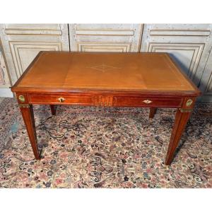 Louis XVI Style Desk In Mahogany And Bronzes 