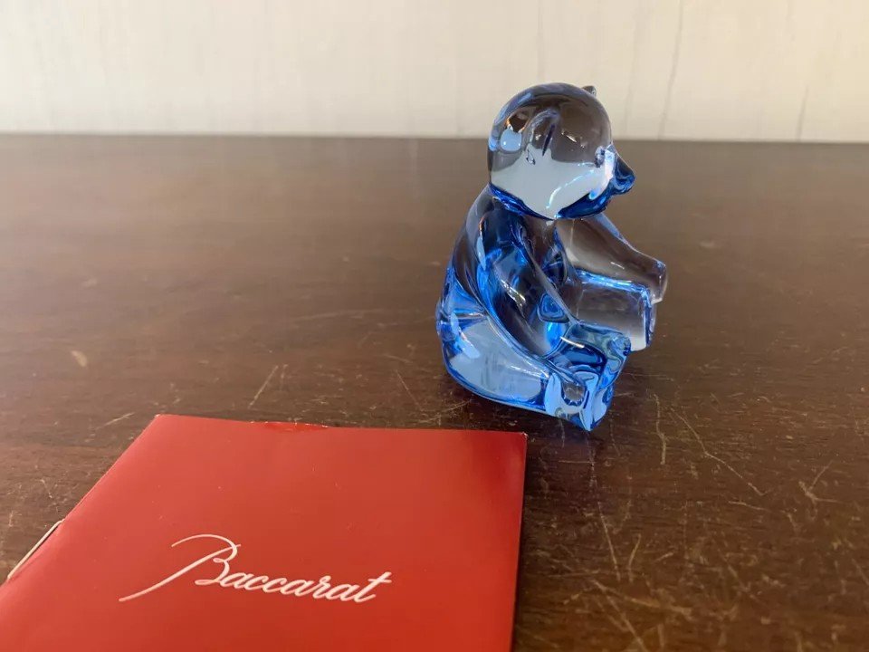 Sky Blue Bear In Baccarat Crystal-photo-2