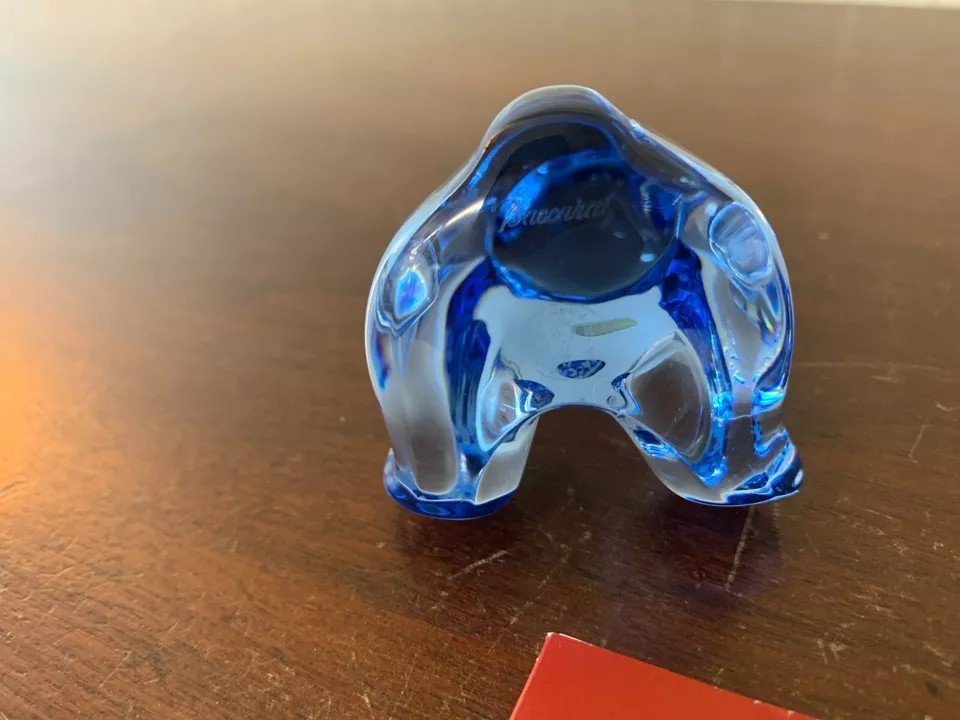 Sky Blue Bear In Baccarat Crystal-photo-3