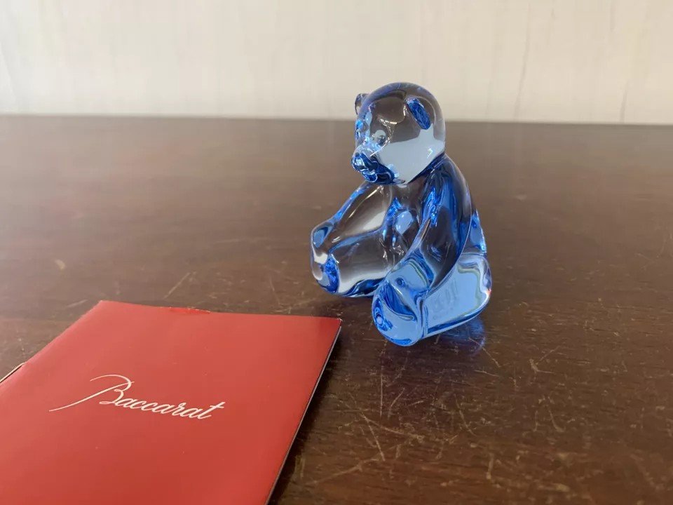 Sky Blue Bear In Baccarat Crystal