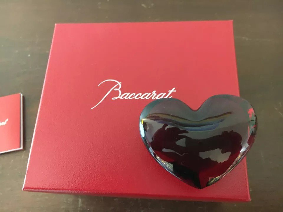 COEUR PRESSE PAPIER ROUGE EN CRISTAL DE BACCARAT-photo-3