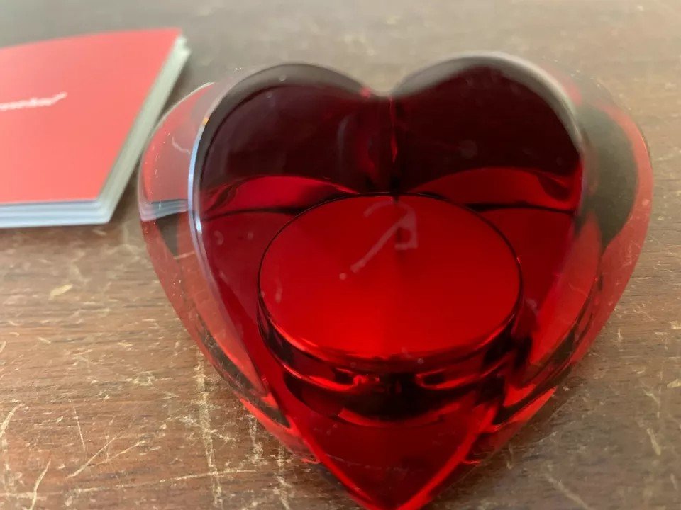 Red Heart Clock In Baccarat Crystal-photo-1