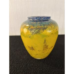 VASE PATE DE VERRE MULLER FRERES LUNEVILLE