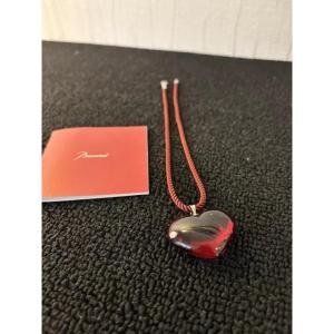 Baccarat Crystal Red Heart Necklace