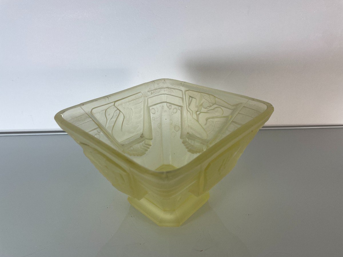 Coupe Art Deco - Verre - Muller Frères Luneville