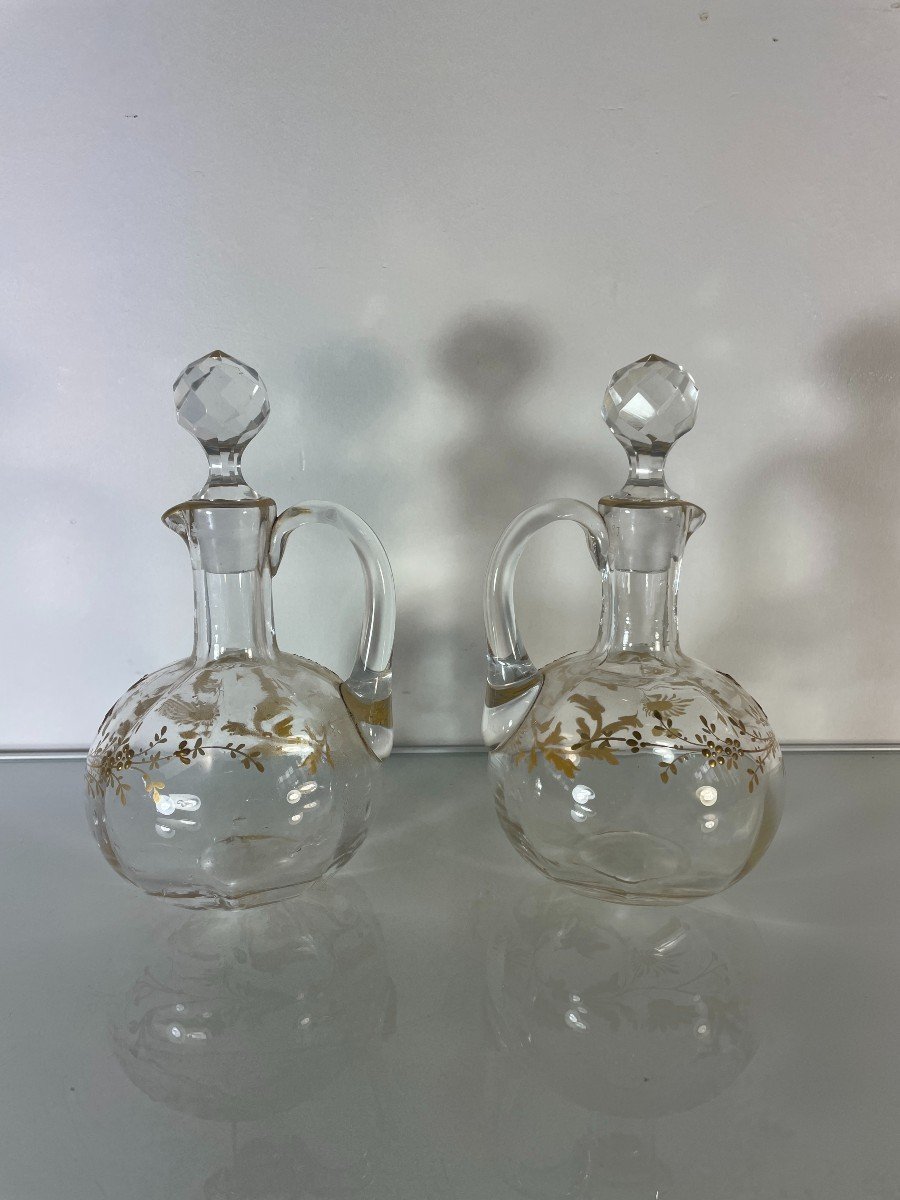 Pair Of Crystal Carafes - Baccarat - XIX-photo-1