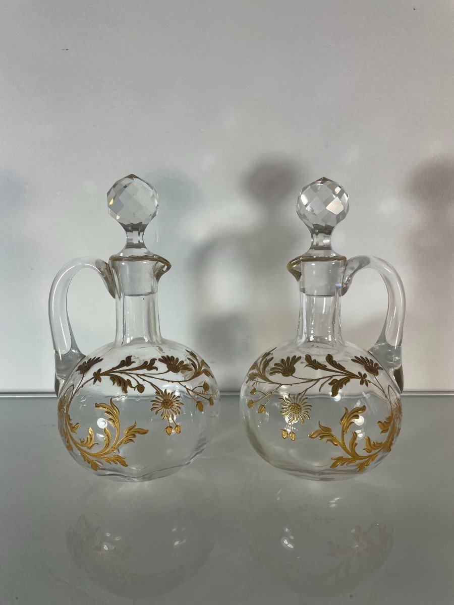 Pair Of Crystal Carafes - Baccarat - XIX-photo-2