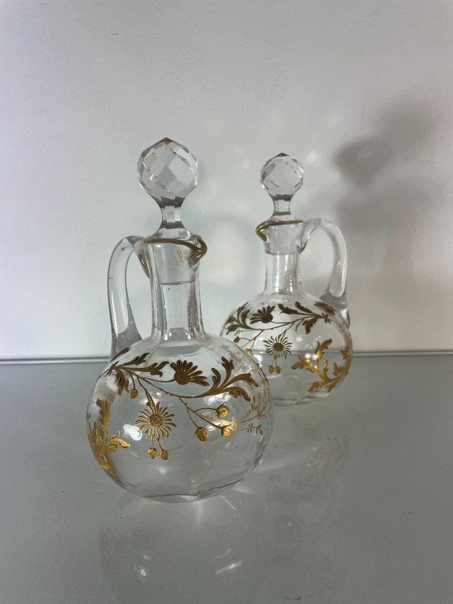 Pair Of Crystal Carafes - Baccarat - XIX