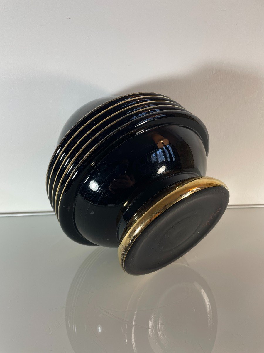 Superb Art Deco Spherical Vase - Fernand Jacob Known As "ferjac"-photo-2