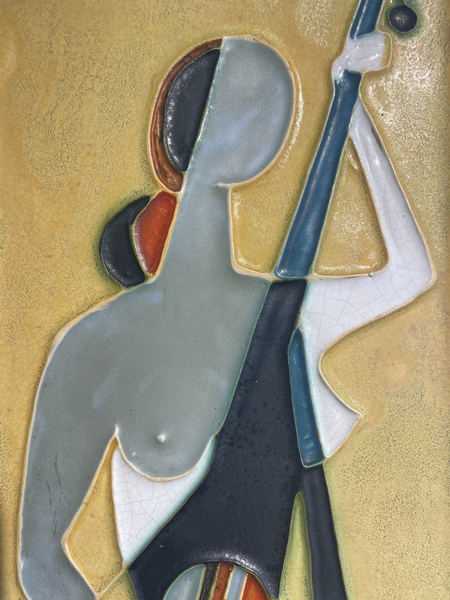 Helmut Schaffenacker (1921-2010) - Femme à La Mandoline