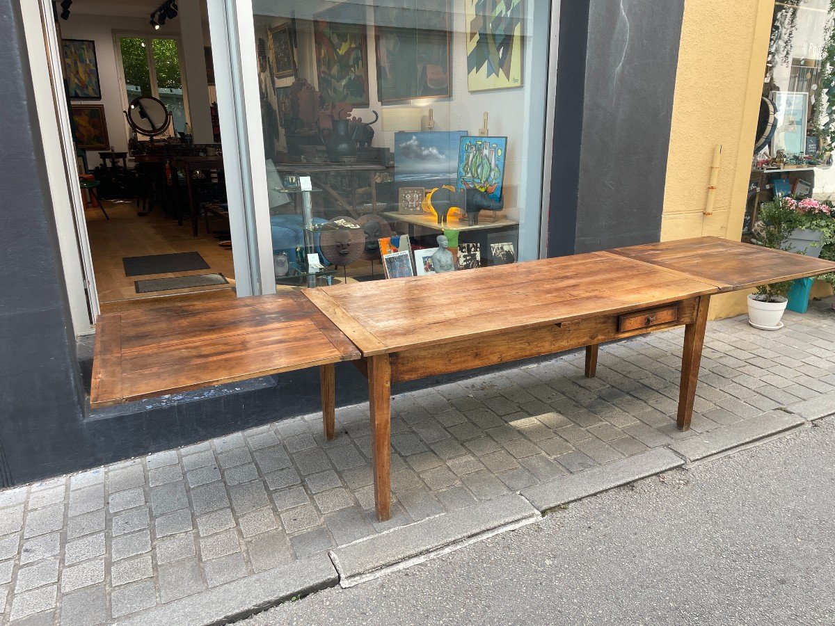 Grande Table De Ferme - XIX - Merisier - Avec Rallonges-photo-7