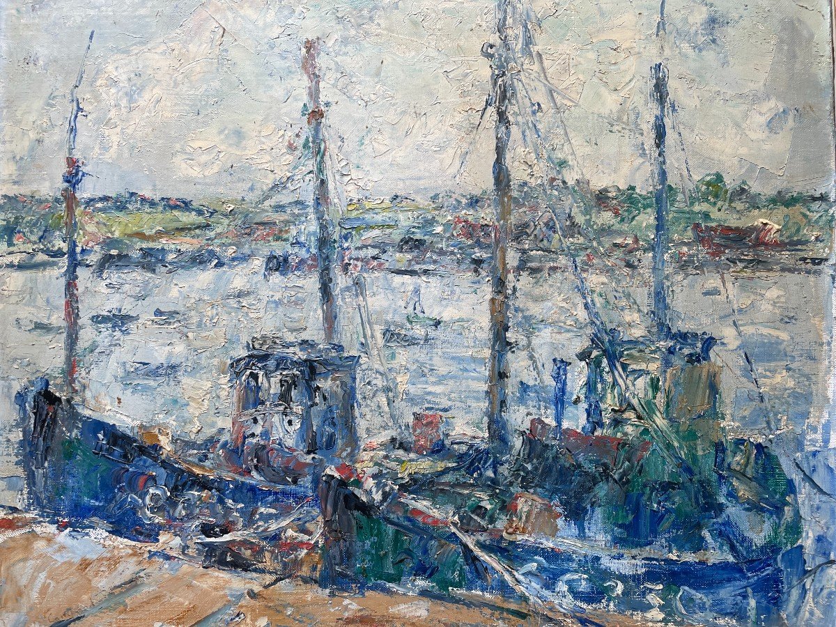 Emile Compard (1900-1977) - Port Of Doëlan -photo-4