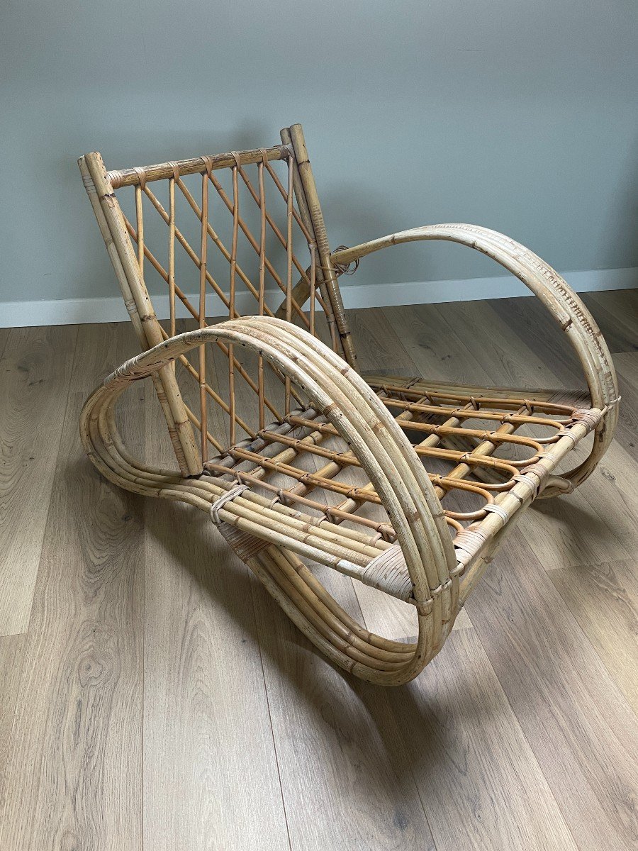 Rohe Noordwolde - Pair Of Rattan Armchairs - 1950s-photo-5