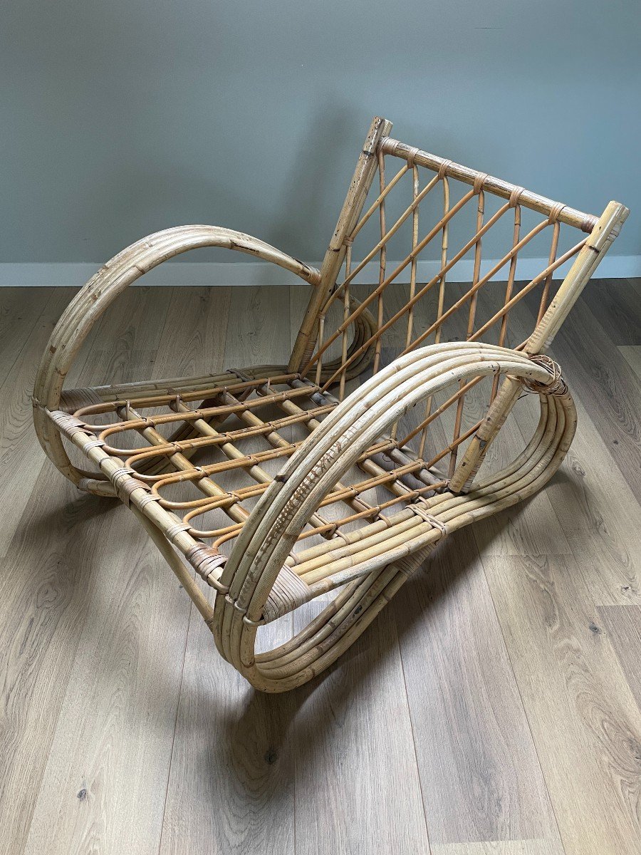 Rohe Noordwolde - Pair Of Rattan Armchairs - 1950s-photo-6