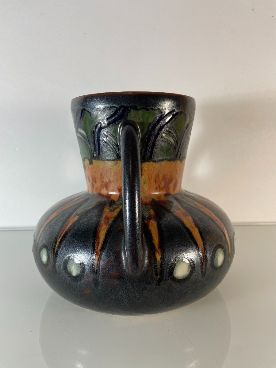 Rare Vase Odetta - Hb Quimper - Art Déco-photo-3