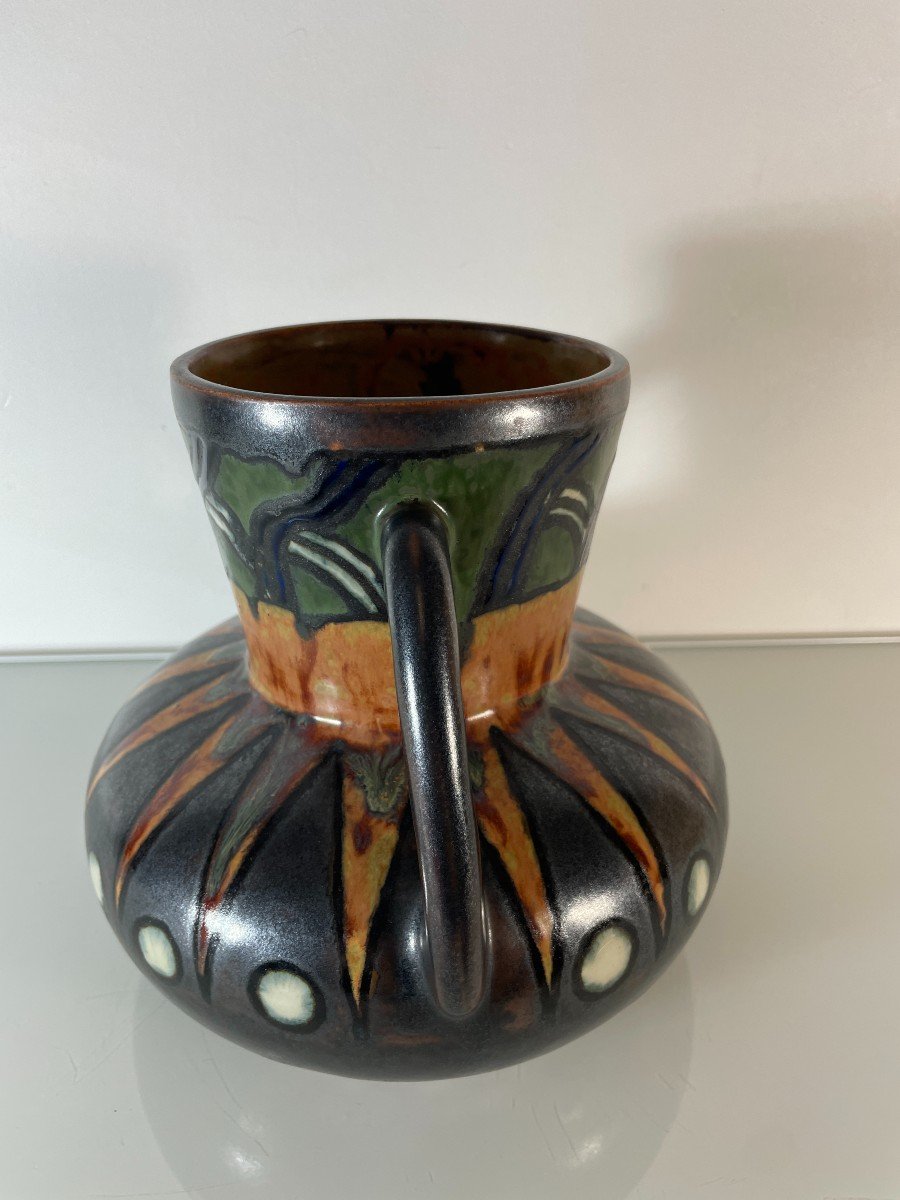 Rare Vase Odetta - Hb Quimper - Art Déco-photo-4