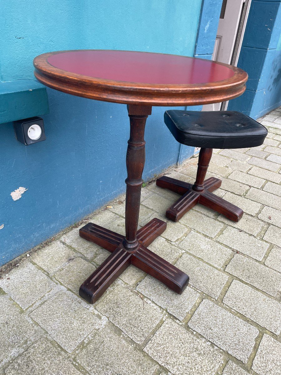 Ocean Liner Table And Stool - 20th Century-photo-3