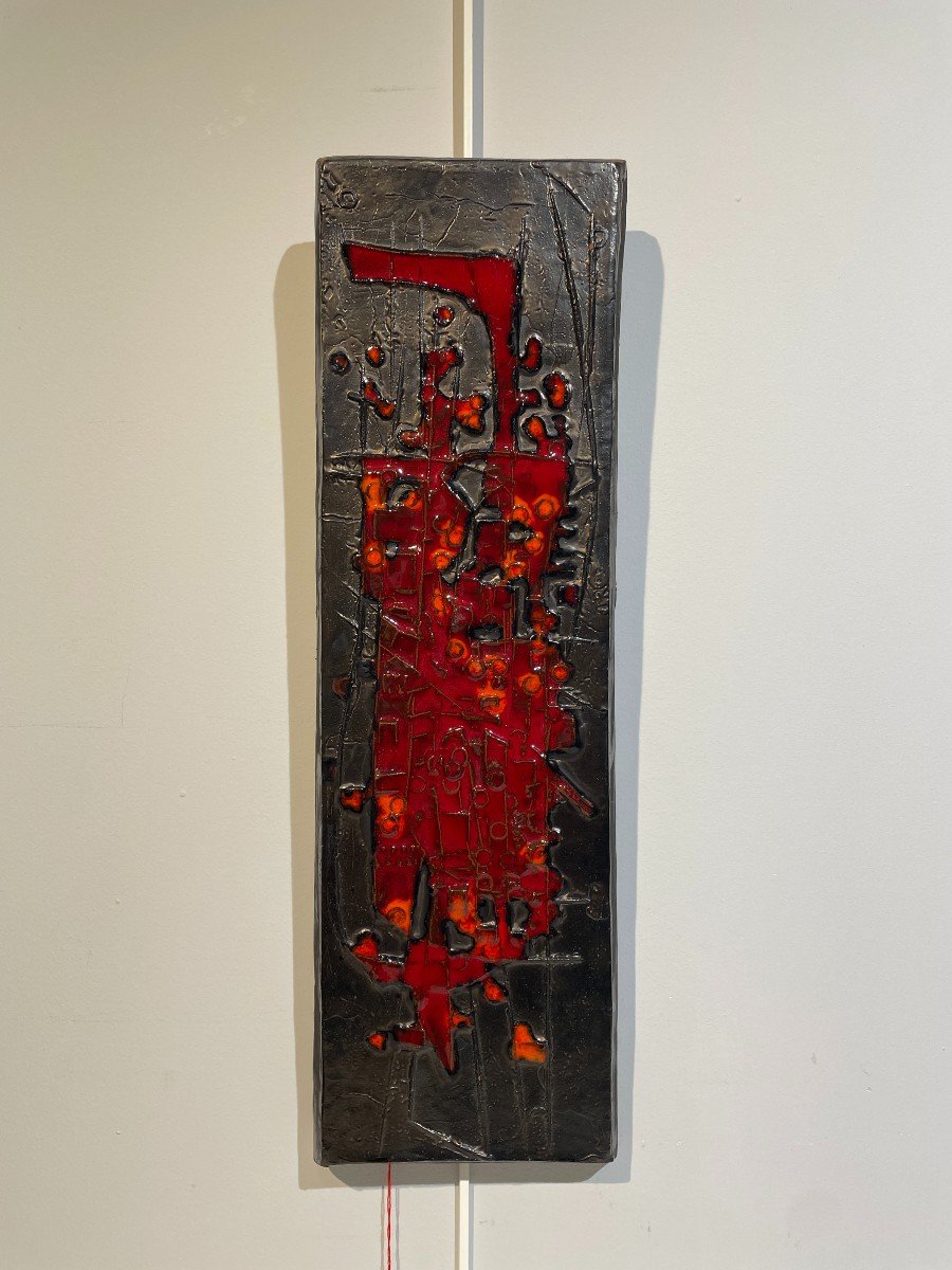 Amphora Belgium - Red Abstraction Wall Plaque