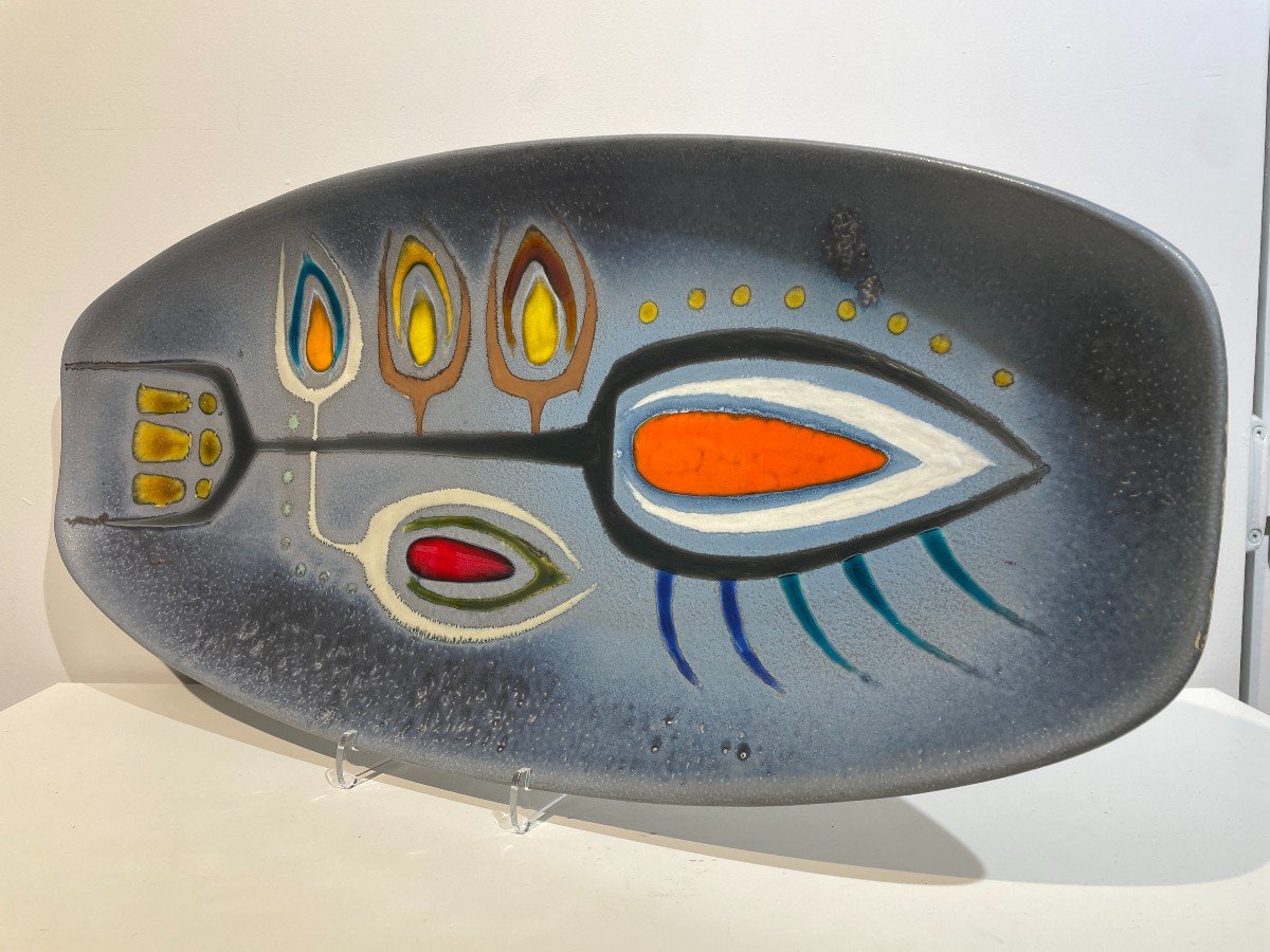 Guy Trévoux (1920-2011) - Large Abstract Oblong Dish-photo-4