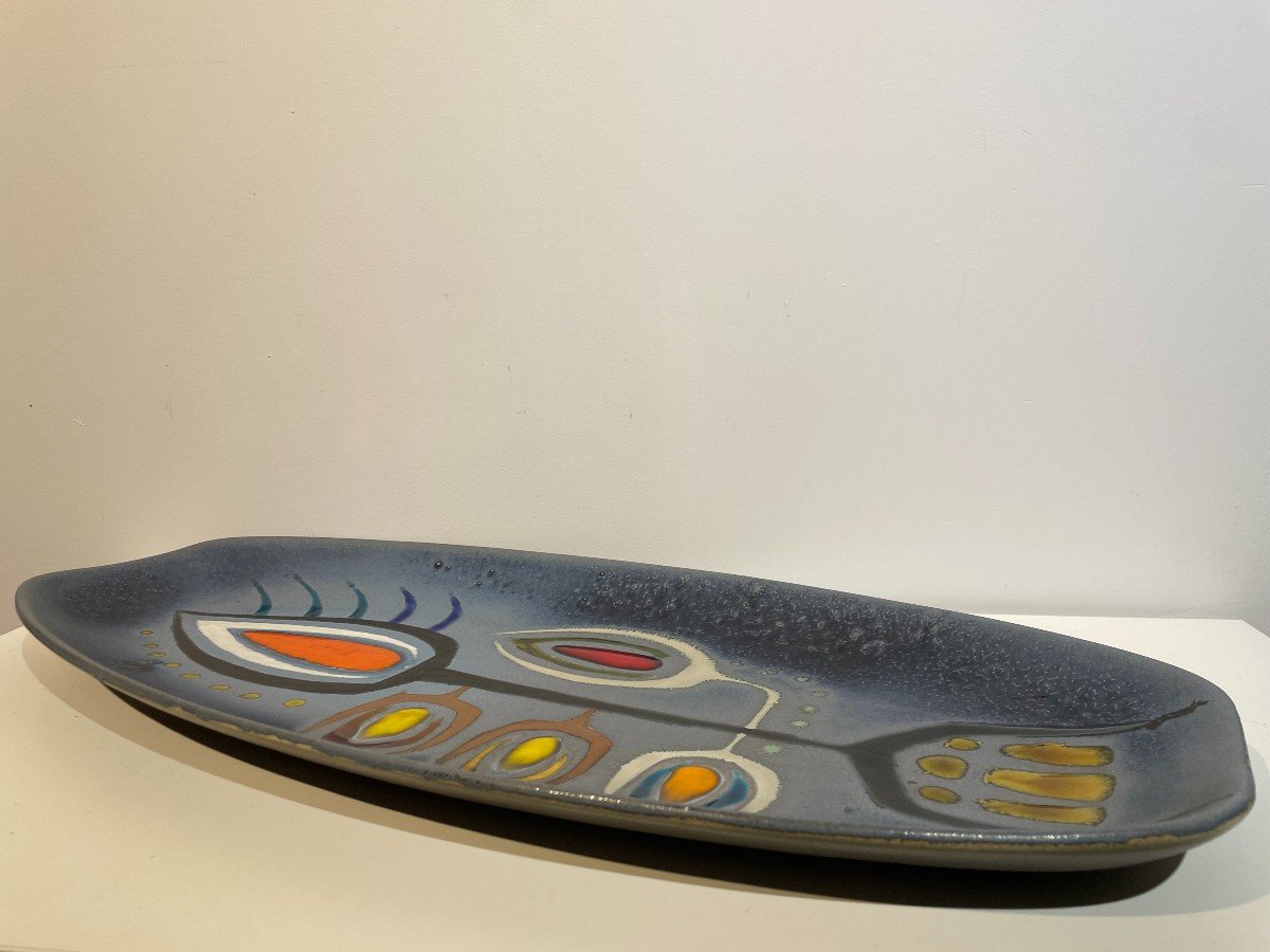 Guy Trévoux (1920-2011) - Large Abstract Oblong Dish-photo-2