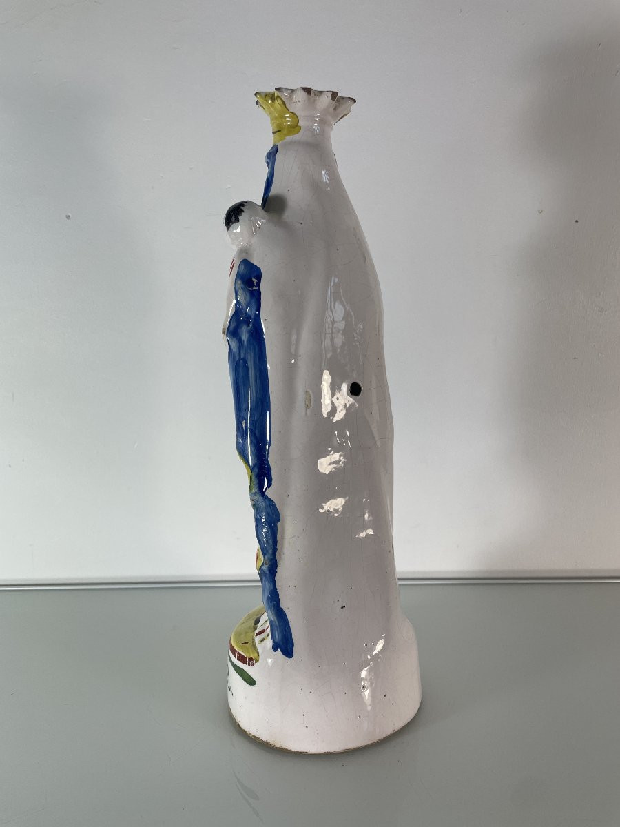 Faïence De Quimper - Grande Vierge Polychrome - Hb Henriot-photo-3
