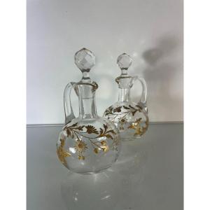 Paire De Carafe En Cristal - Baccarat - XIX