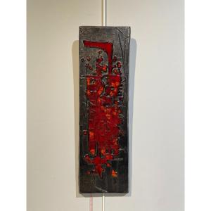 Amphora Belgium - Red Abstraction Wall Plaque