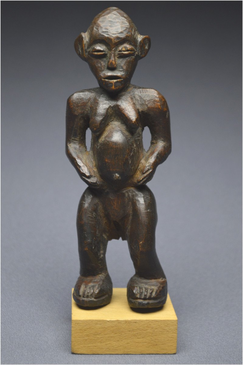 Tanzania, Zigwa People, Mid 20th Century, Ancient Anthropomorphic Statuette With Shiny Patina-photo-3