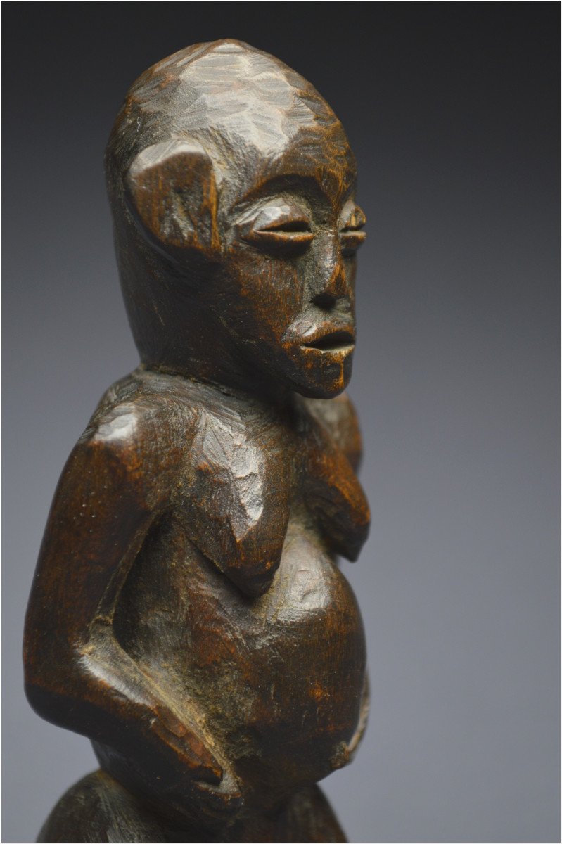 Tanzania, Zigwa People, Mid 20th Century, Ancient Anthropomorphic Statuette With Shiny Patina-photo-4